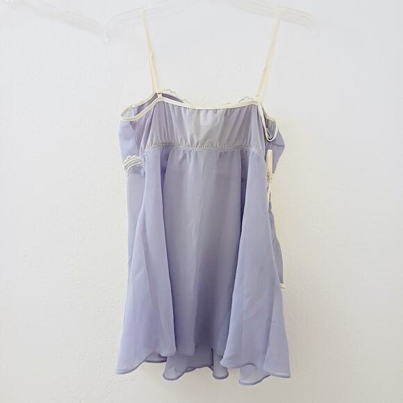 California Dynasty Babydoll Lingerie Set M Scalloped POWDER BLUE Padded Push-up - Picture 5 of 16